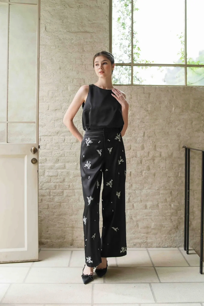 BIJOU EMBROIDERY PANTS