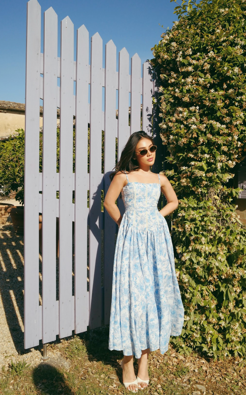 VIVIENNE DRESS - BLUE HYDRANGEA