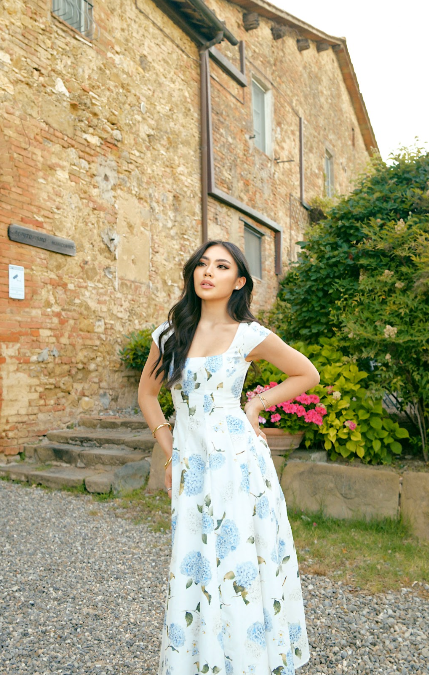 JULIETTE DRESS - BLUE HYDRANGEA