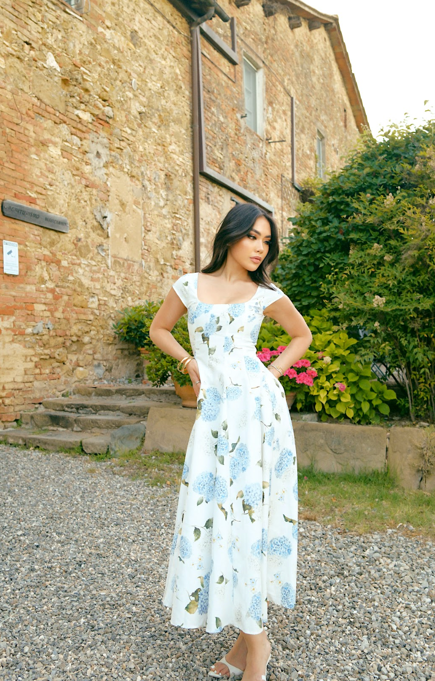JULIETTE DRESS - BLUE HYDRANGEA