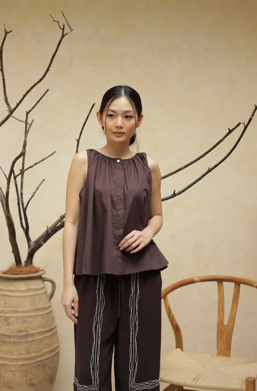 RUMI TOP DARK BROWN