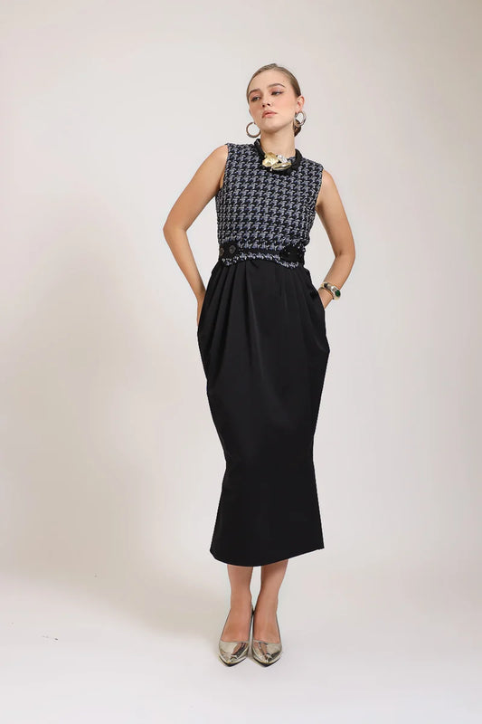 TWEED NAVY DRESS