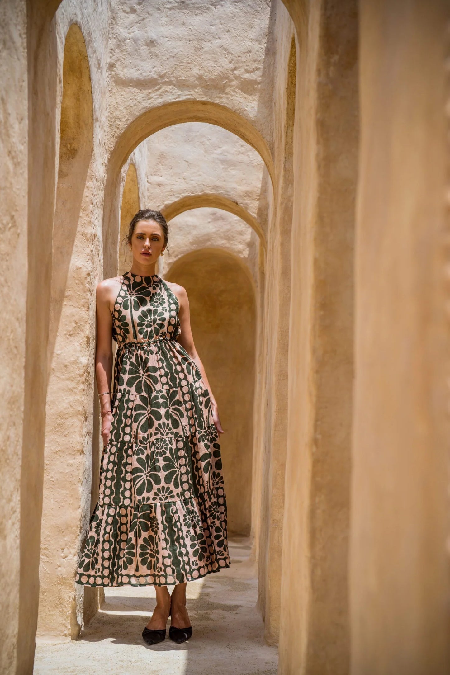 BARBARA DRESS - SAMARA GREEN FLOWER