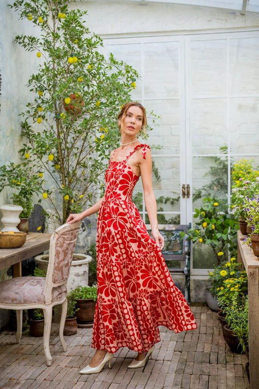 NATALI DRESS - SAMARA RED FLOWER