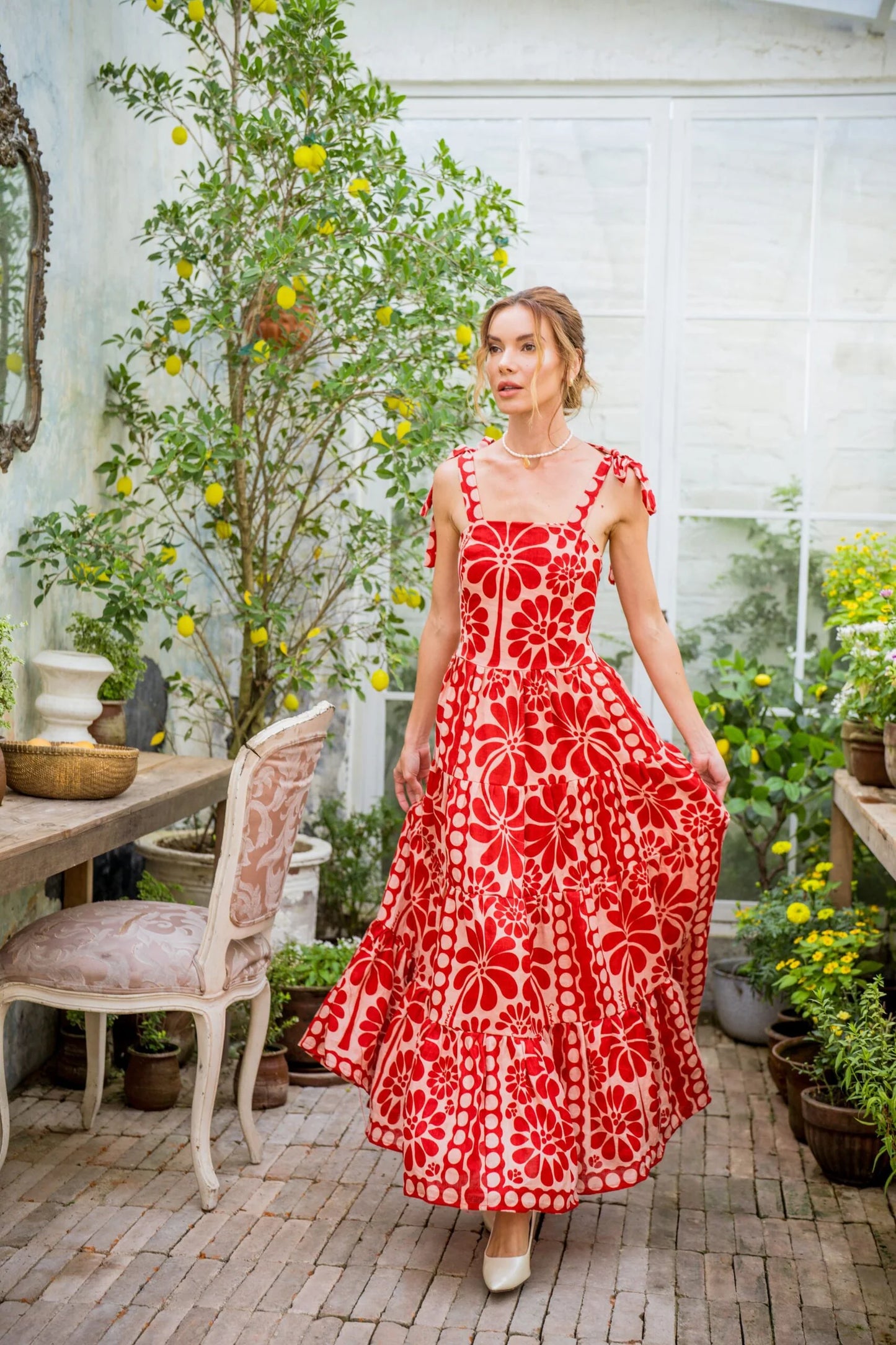 NATALI DRESS - SAMARA RED FLOWER