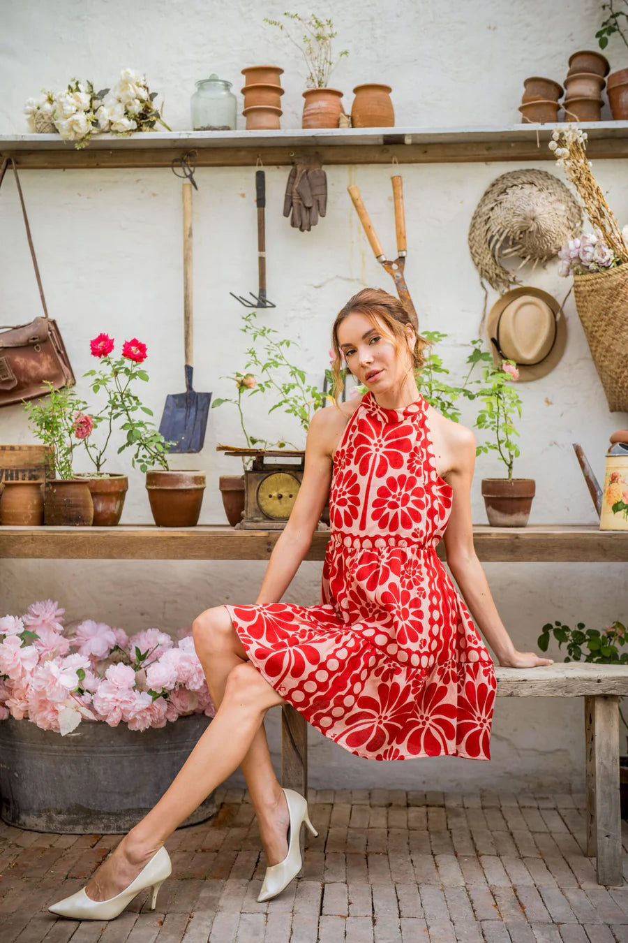 MADHURI DRESS - SAMARA RED FLOWER