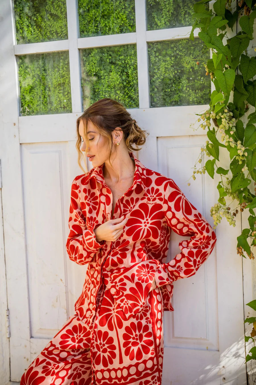 SAESHA TOP - SAMARA RED FLOWER