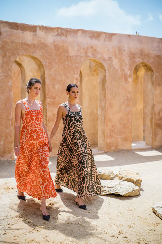 MANIKA DRESS - SAMARA ORANGE FLOWER