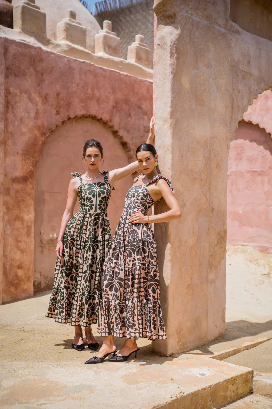 NATALI DRESS - SAMARA GREEN FLOWER