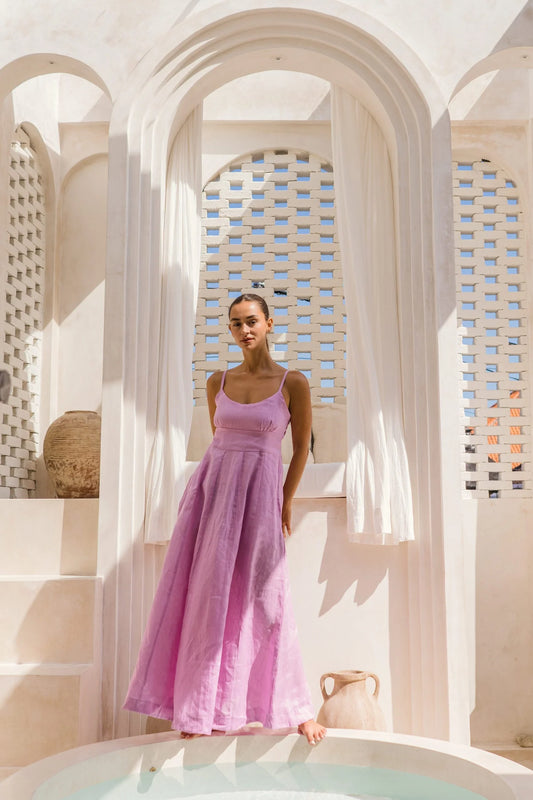 LONG URDHA DRESS - VIOLET/OPAL PURPLE