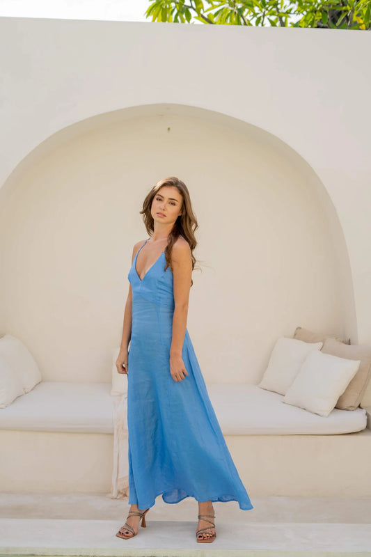 NALIN AMBAR DRESS - DOGLEL BLUE