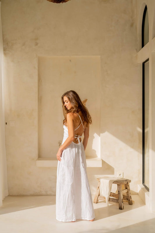 NALIN AMBAR DRESS - WHITE