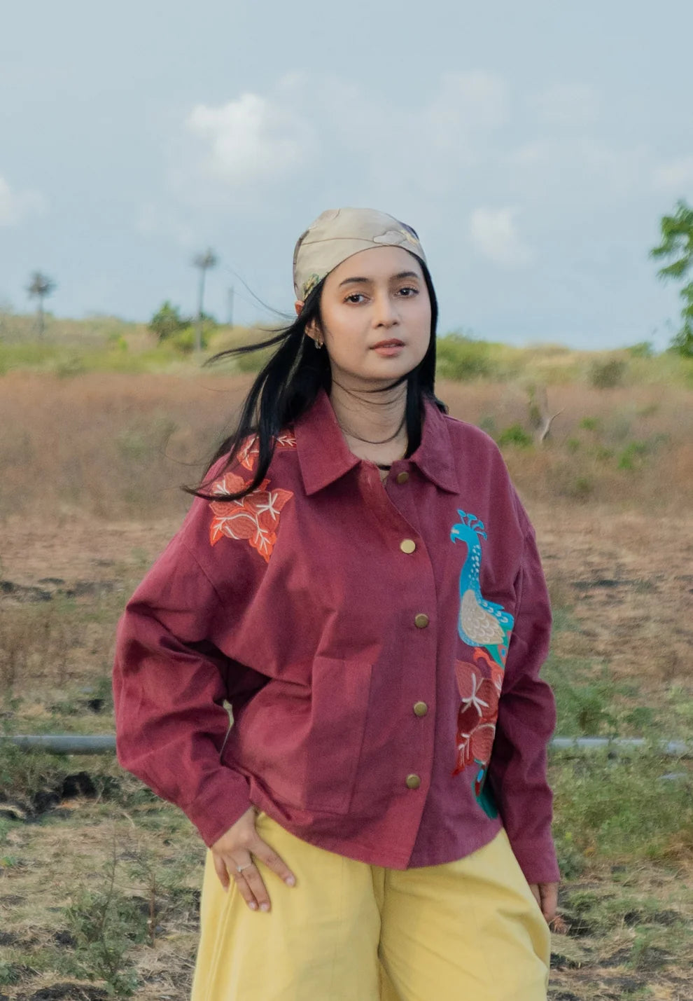 NONAETAL HARAJUKU PEAFOWL JACKET ROSEWOOD