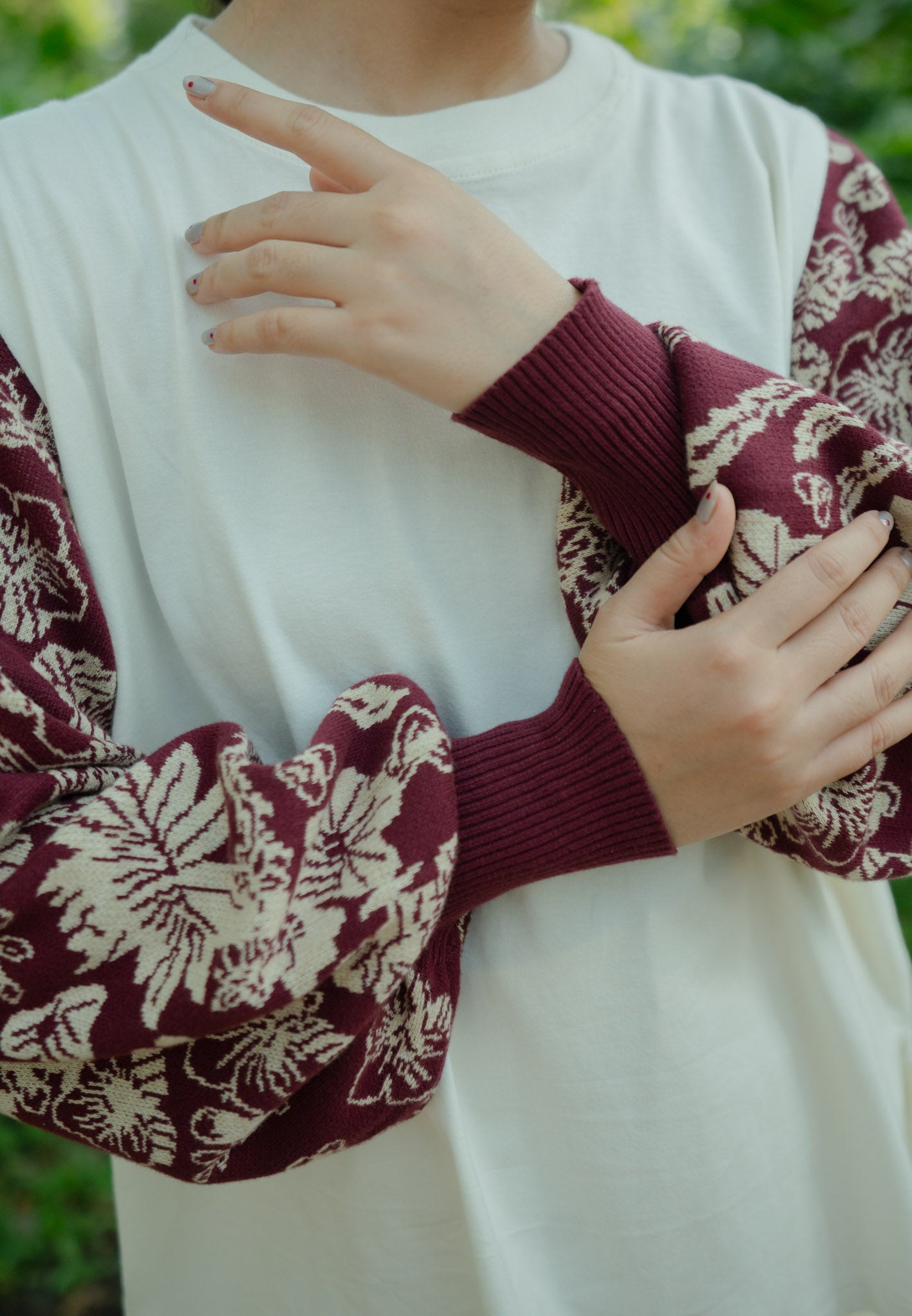 NONAETAL OSAKA T-SHIRT KNIT LONG SLEEVE BURGUNDY
