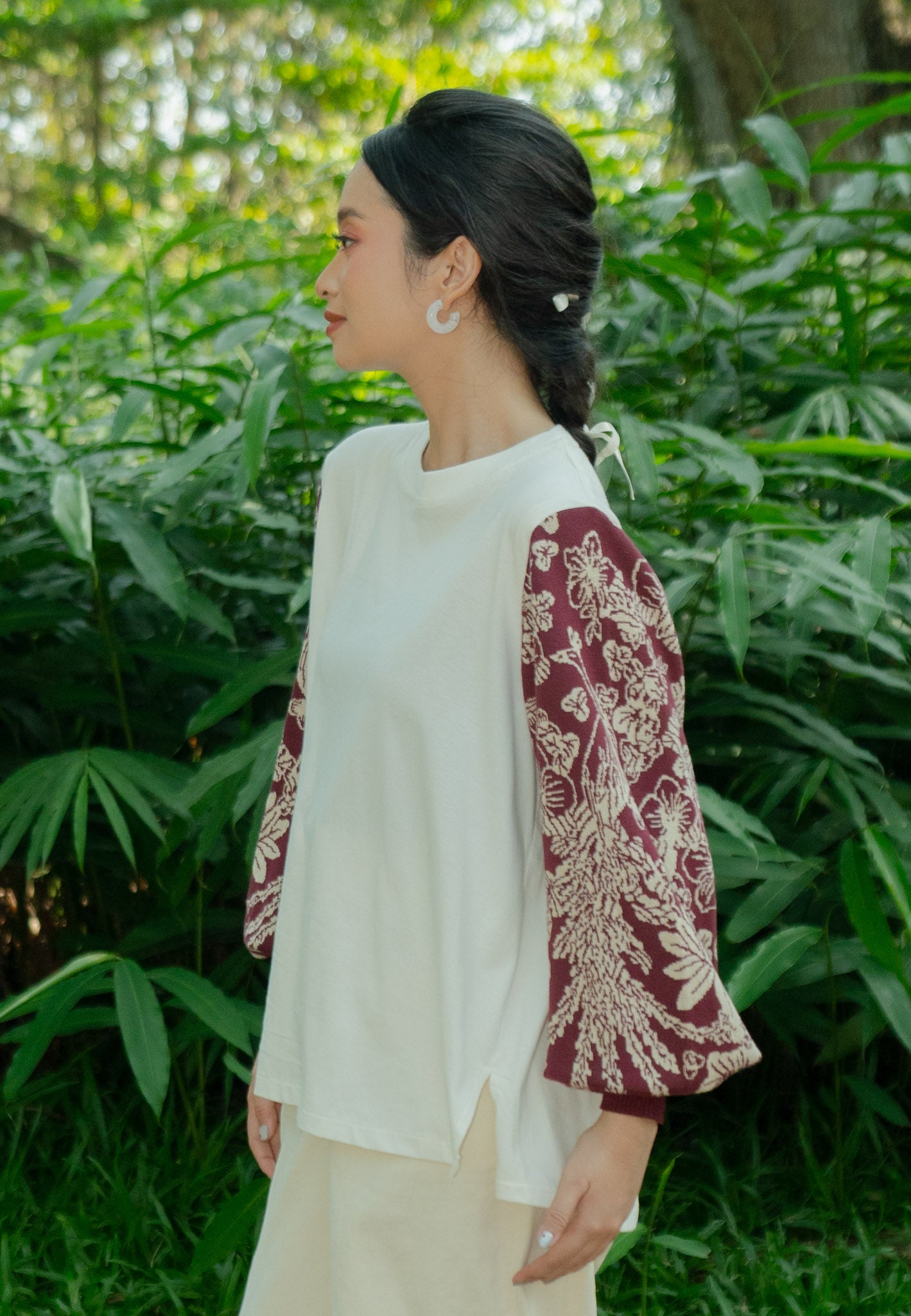 NONAETAL OSAKA T-SHIRT KNIT LONG SLEEVE BURGUNDY