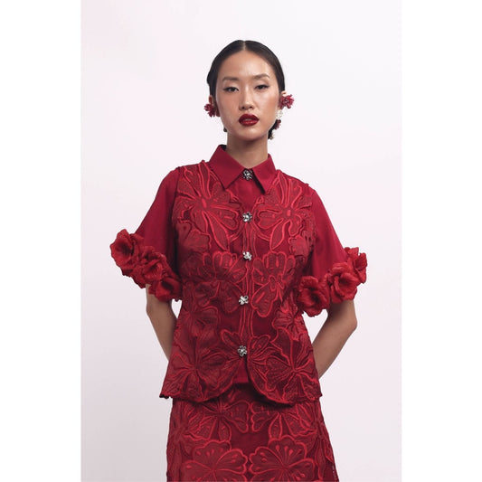 SUEDESON PETAL CASCADE TOP