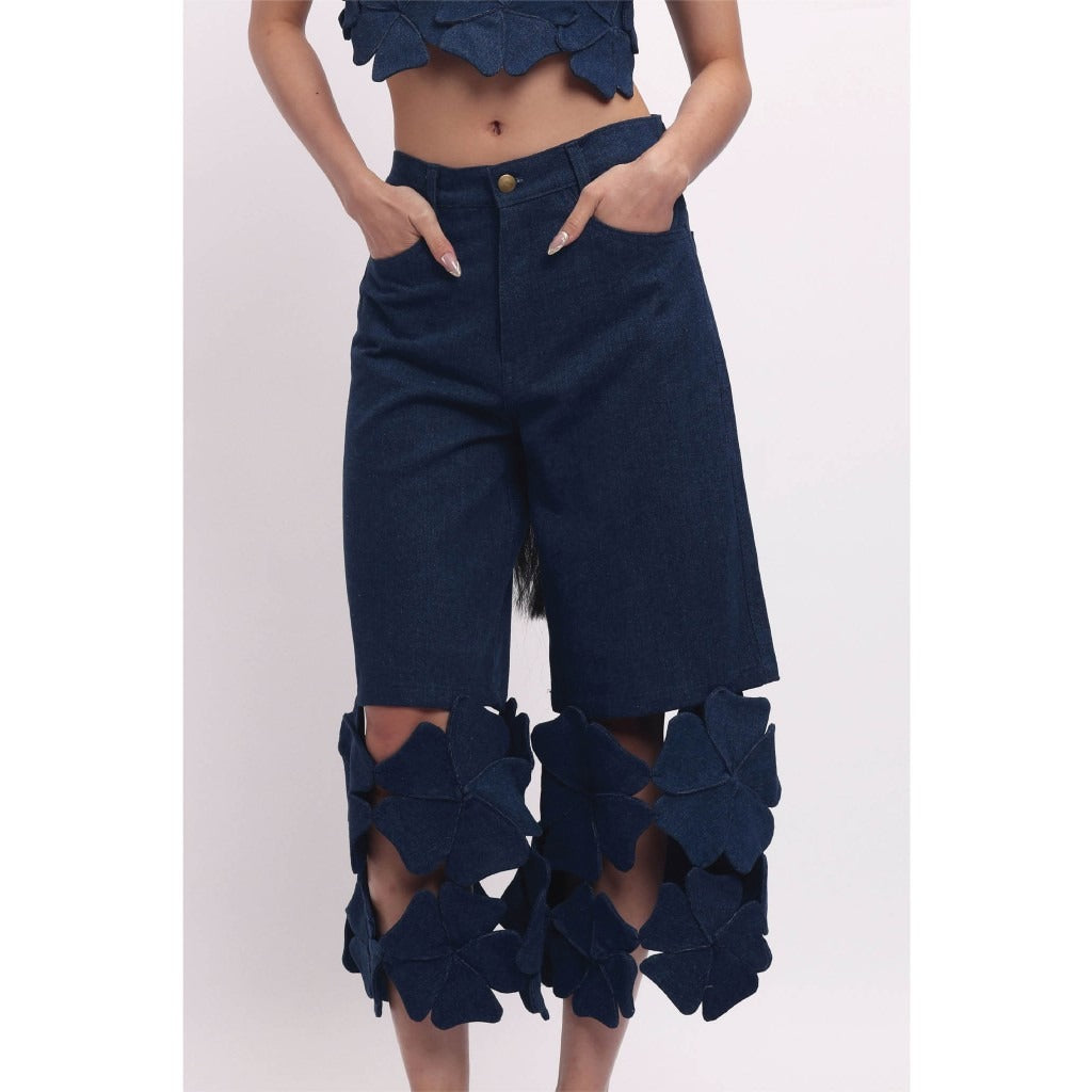 SUEDESON LILY JANE JORTS - HANDMADE FLOWERS