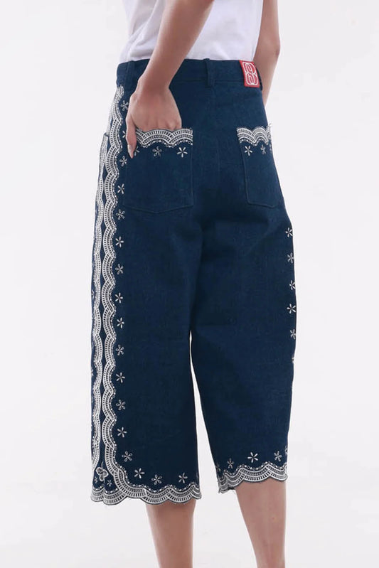 Suedeson Ciel Fleur Denim Pants