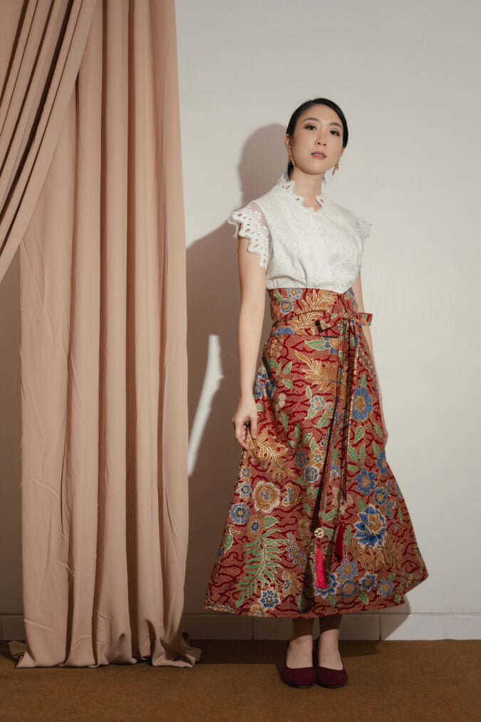 Daphne Skirt In Batik + Obi Belt (Pre Order)