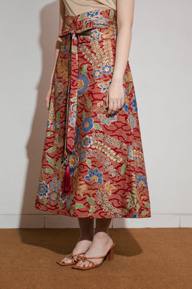 Daphne Skirt In Batik + Obi Belt (Pre Order)