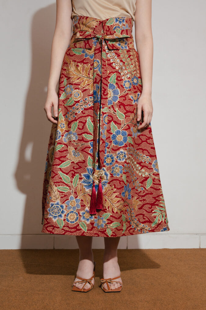 Daphne Skirt In Batik + Obi Belt (Pre Order)