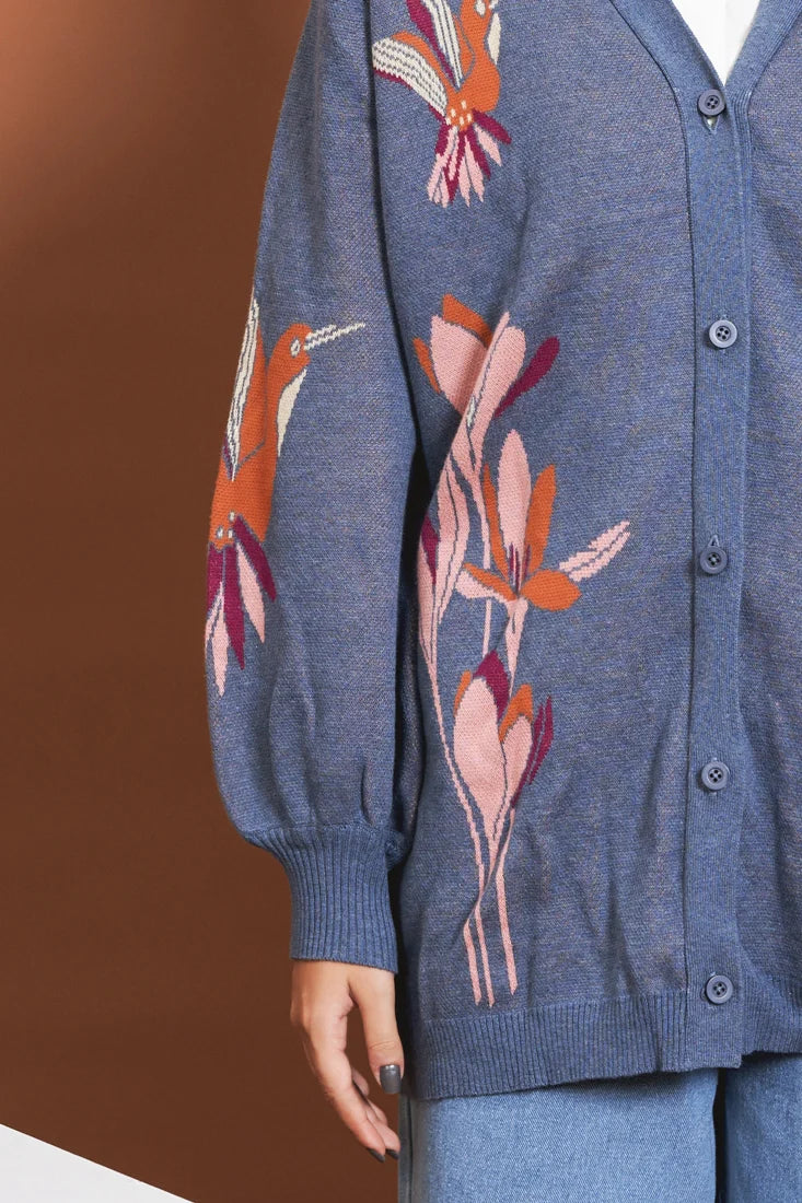 NONA GRETA SURI OVERSIZE CARDIGAN MALACHITE