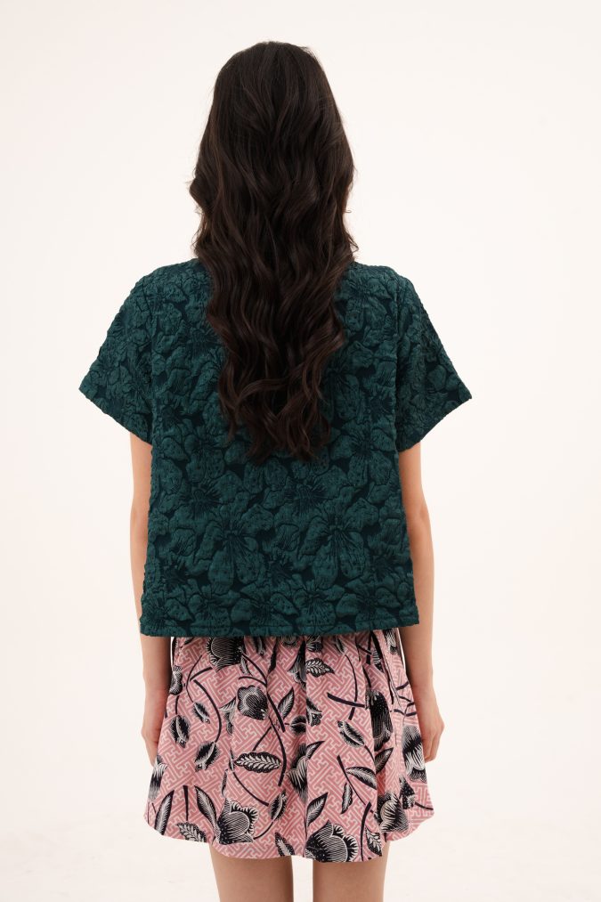 MYTA TOP IN EMERALD GREEN