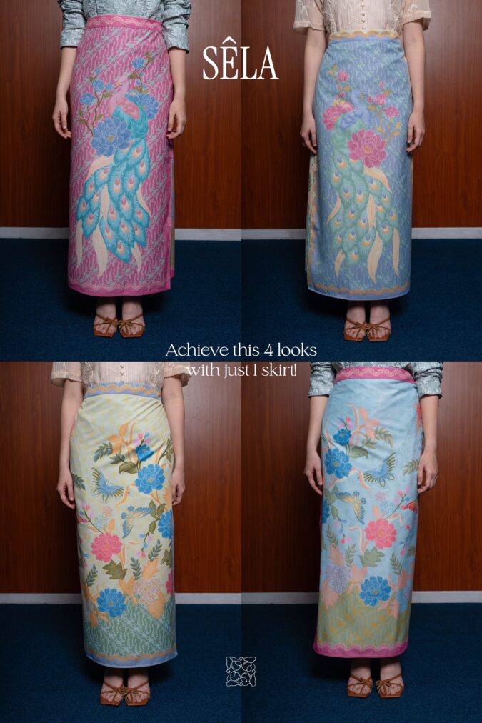 NATYA WRAP SKIRT BLUE PINK