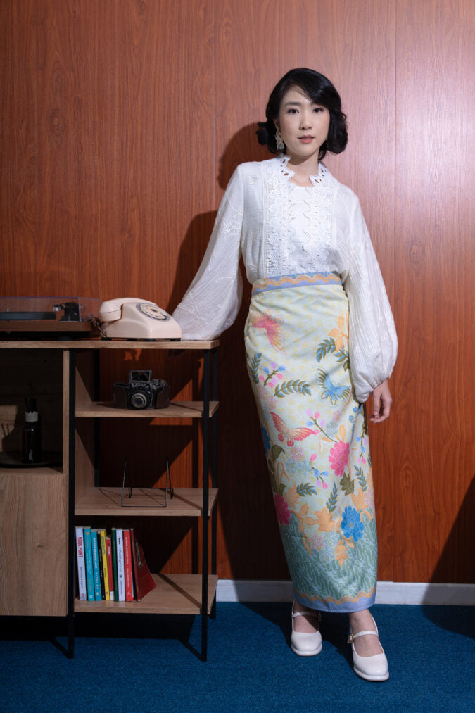 NATYA WRAP SKIRT BLUE PINK