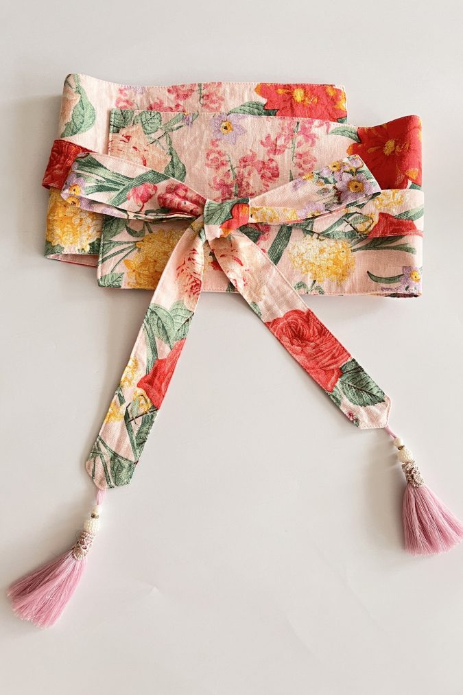 OBI BELT FLORAL PINK