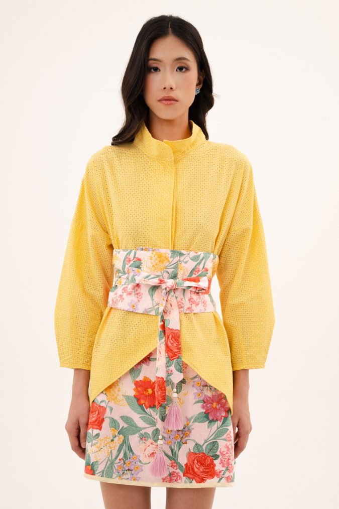 OBI BELT FLORAL PINK