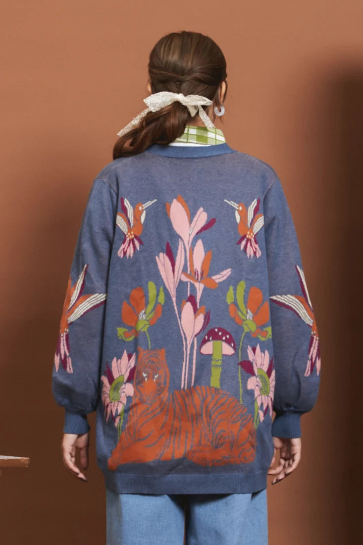 NONA GRETA SURI OVERSIZE CARDIGAN MALACHITE
