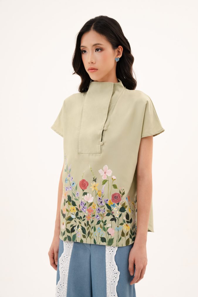 REIKA FLORAL TOP (HAND PAINTED)