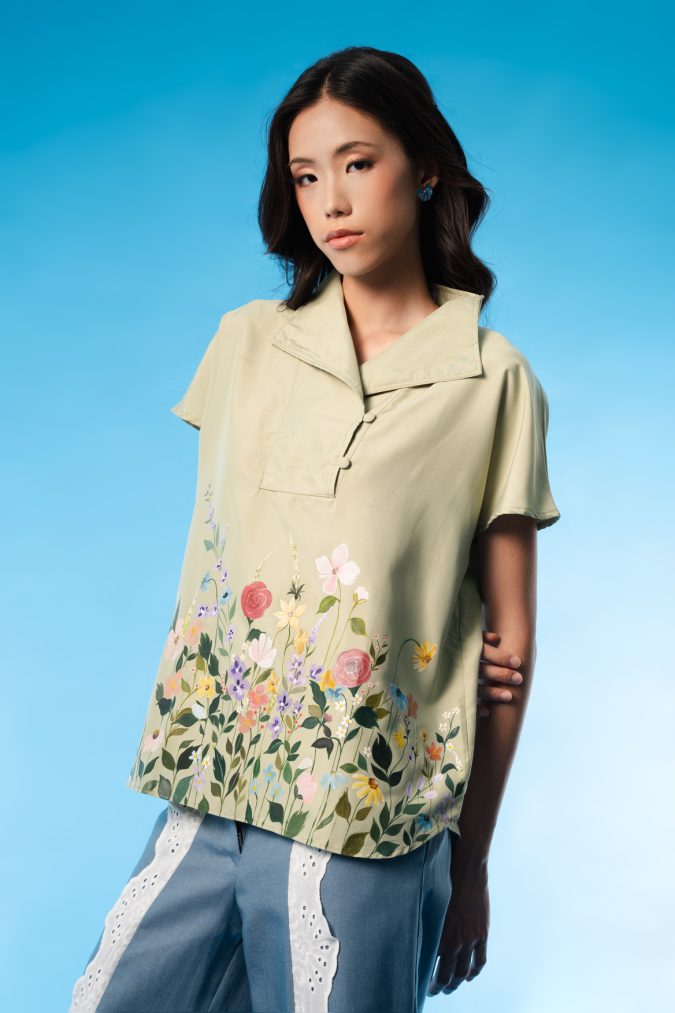 REIKA FLORAL TOP (HAND PAINTED)