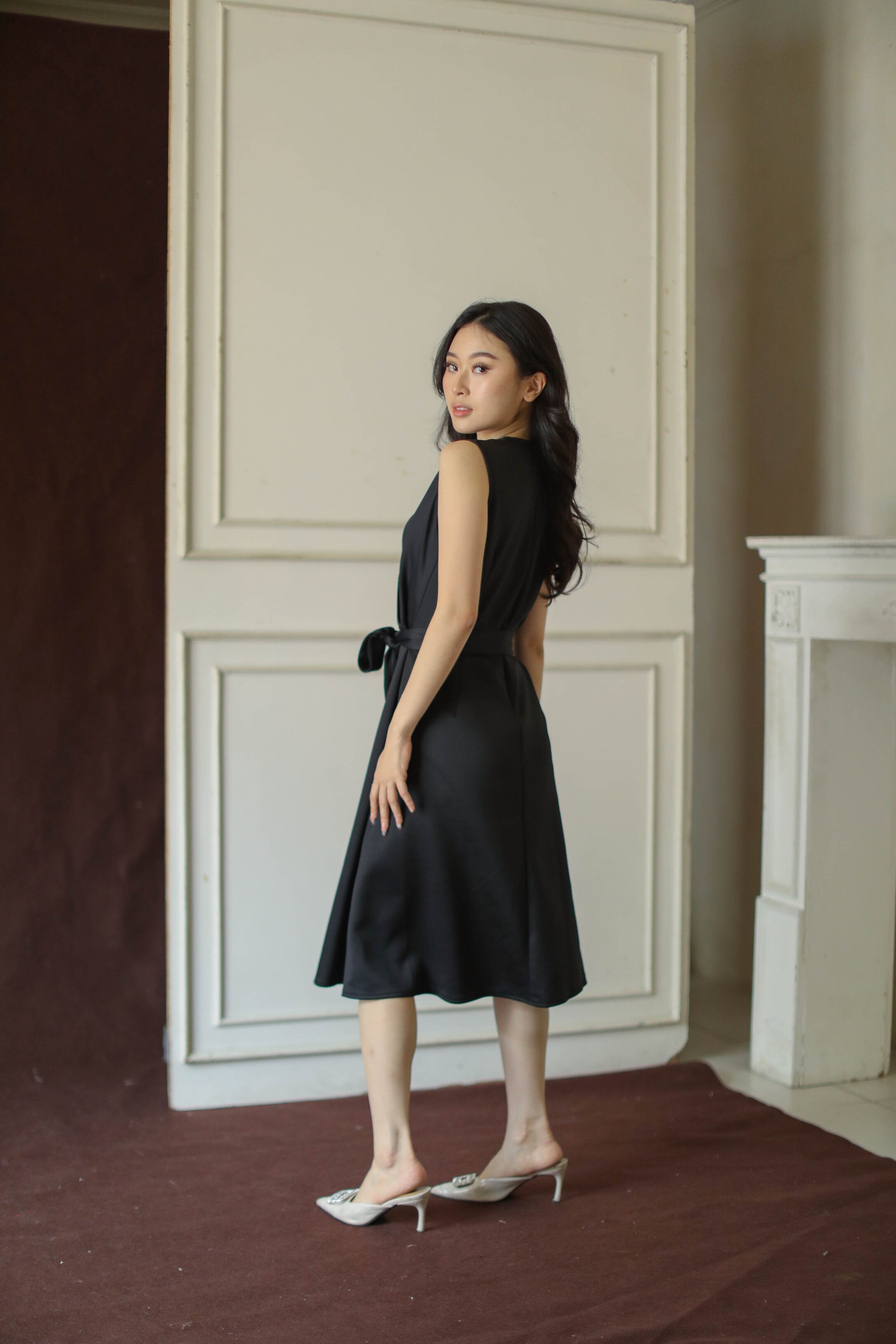 CORA MINI SLEEVELESS WRAP DRESS