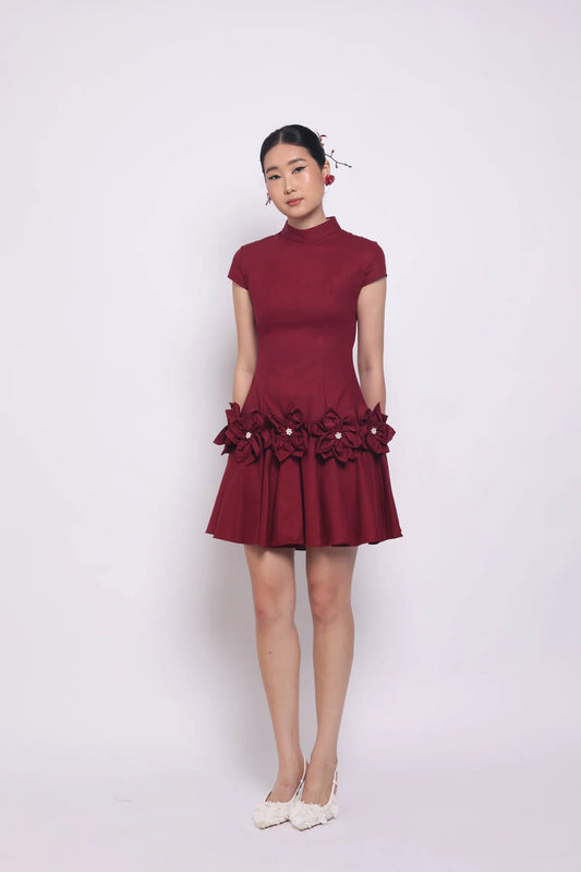 SUEDESON ROUGE JARDIN DRESS