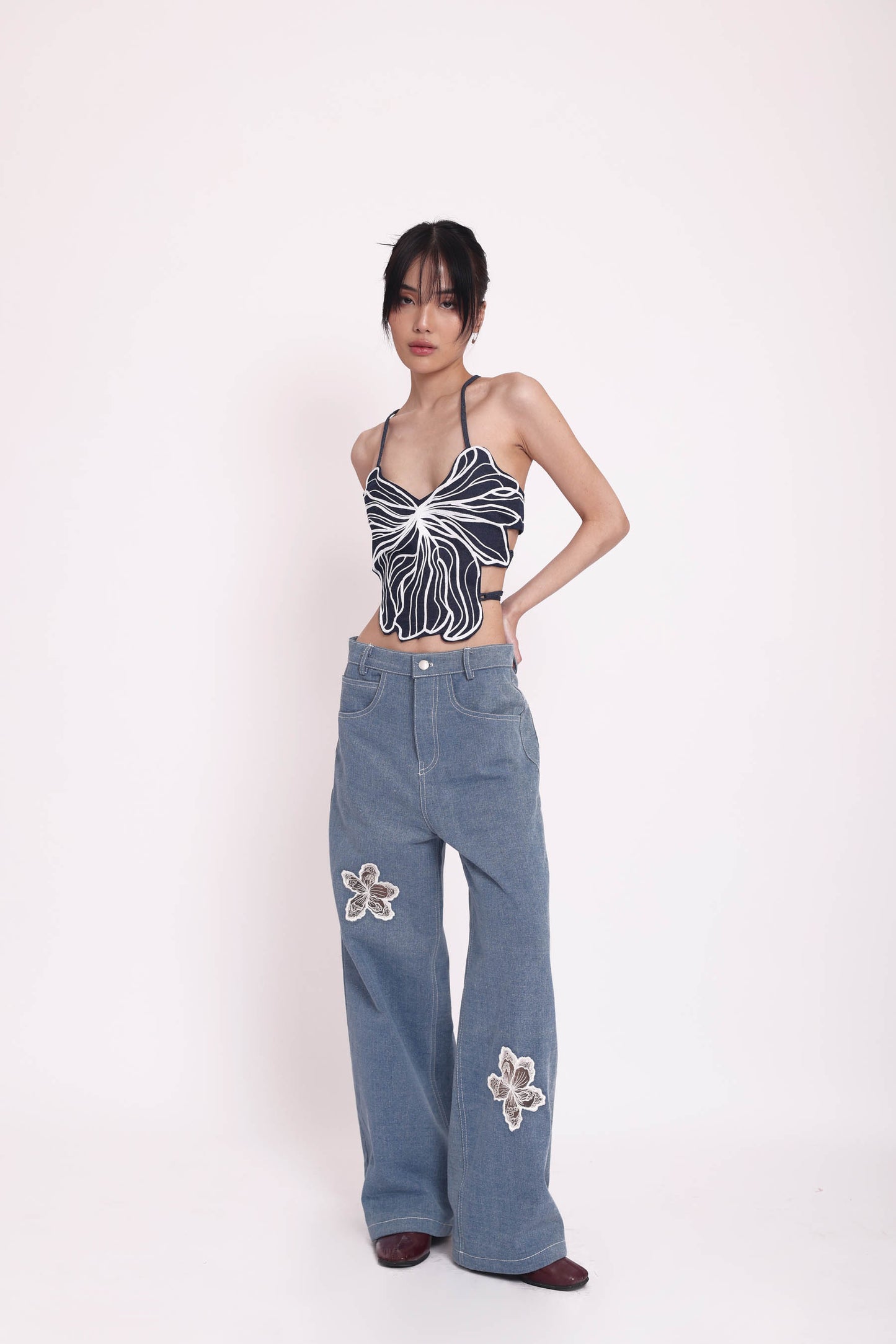 Suedeson Flower Top Denim