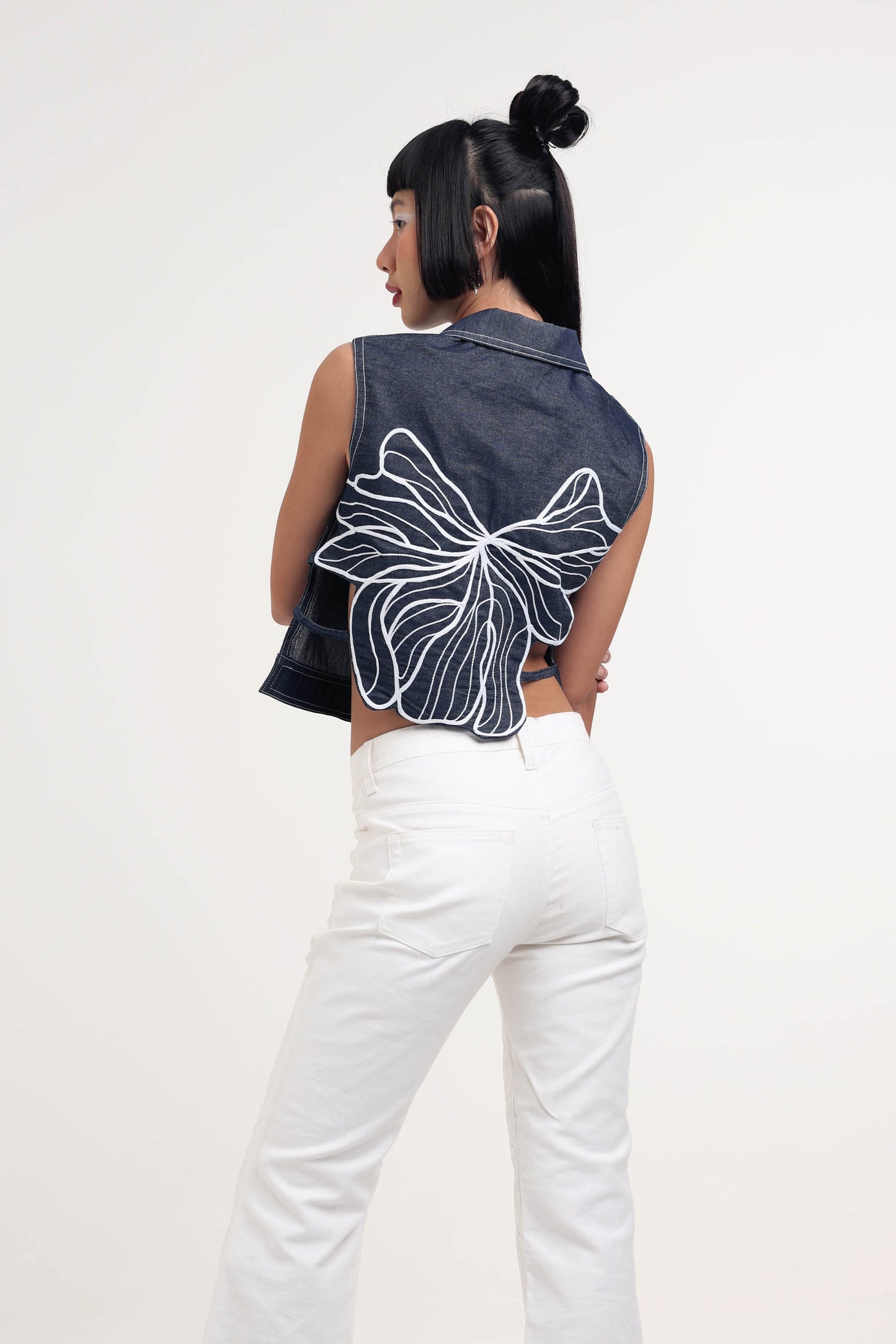 Suedeson Ava Flower Top Denim