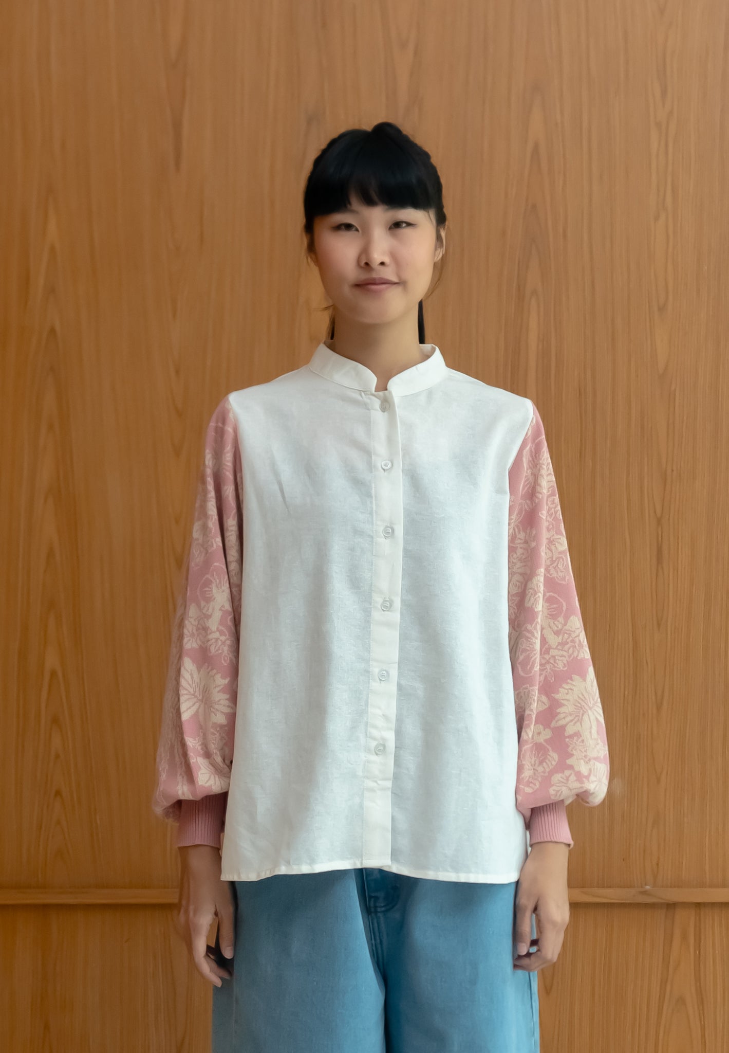 NONAETAL NEW OSAKA HERITAGE TOP KNIT BROKEN WHITE - PINK