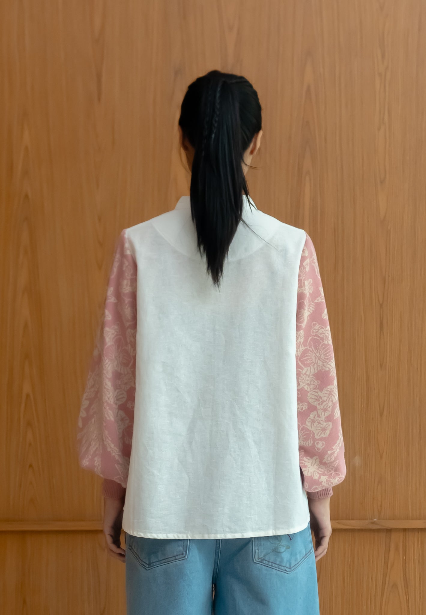 NONAETAL NEW OSAKA HERITAGE TOP KNIT BROKEN WHITE - PINK