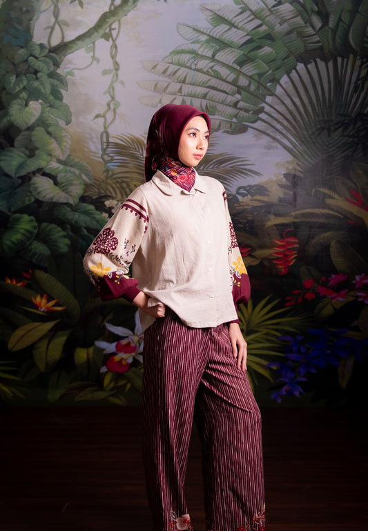 NONAETAL CELOSIA WHISPER KNIT TOP LONG SLEEVE ECRU