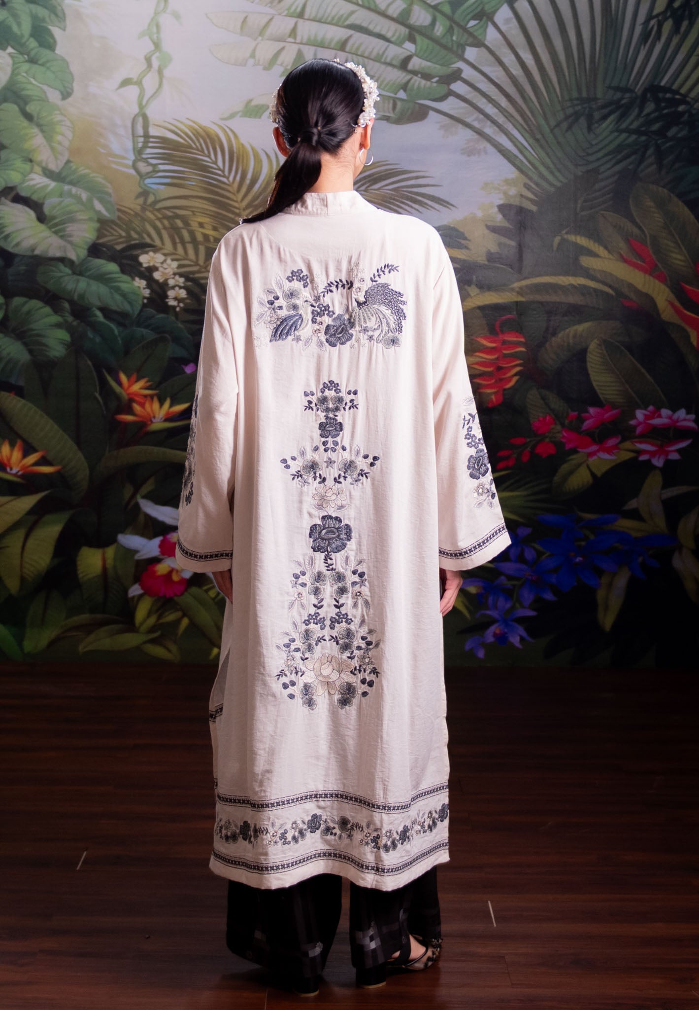 NONAETAL RAFFLESIA WHISPER TUNIC EMBROIDERY NATURAL