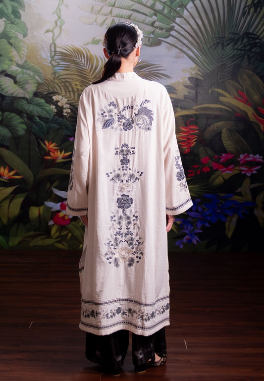 NONAETAL RAFFLESIA WHISPER TUNIC EMBROIDERY NATURAL