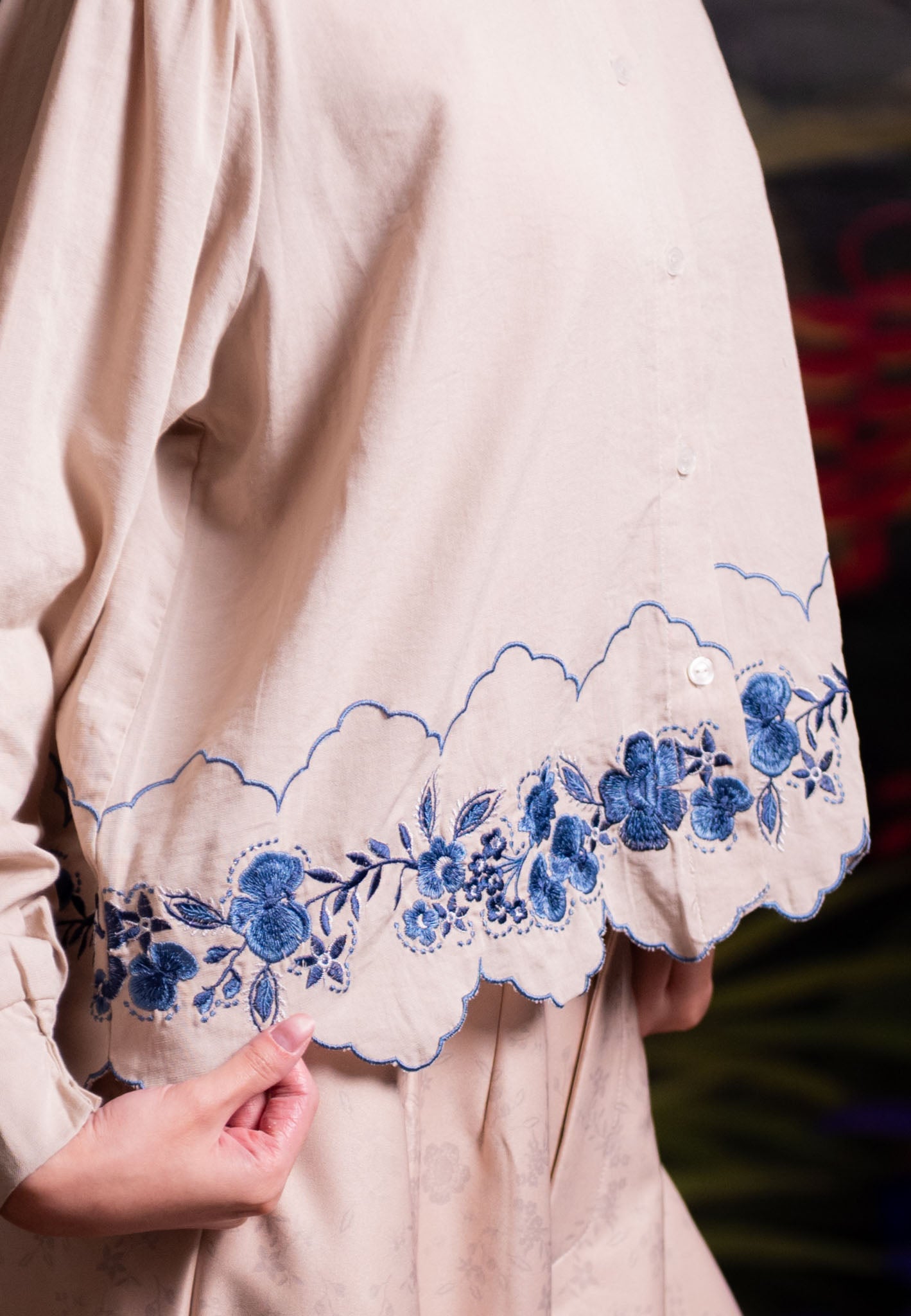 NONAETAL HASSIE WHISPER SHIRT TOP LONG SLEEVE ECRU