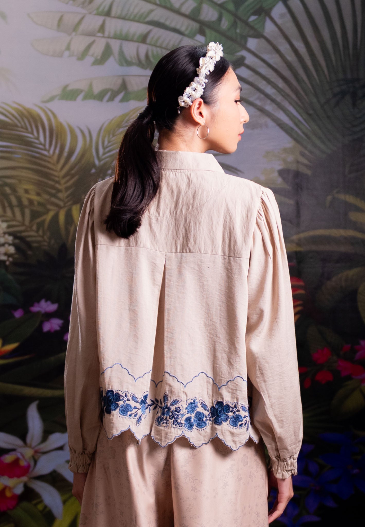 NONAETAL HASSIE WHISPER SHIRT TOP LONG SLEEVE ECRU