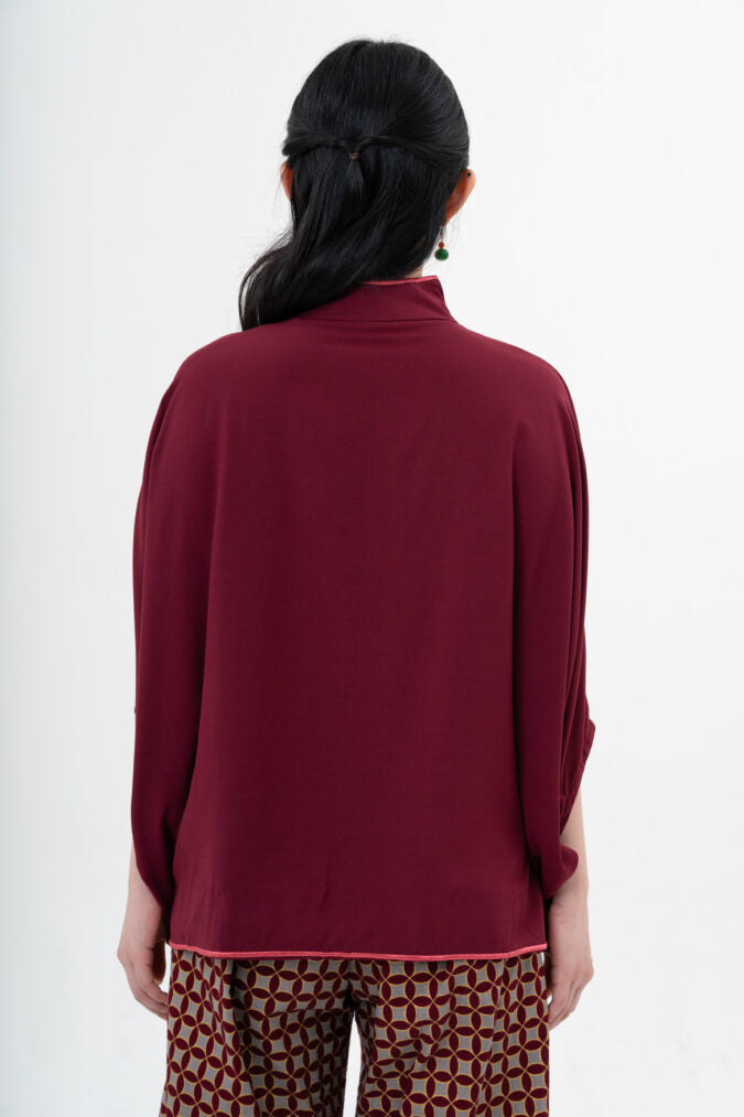 YINGHUA TOP IN MAROON